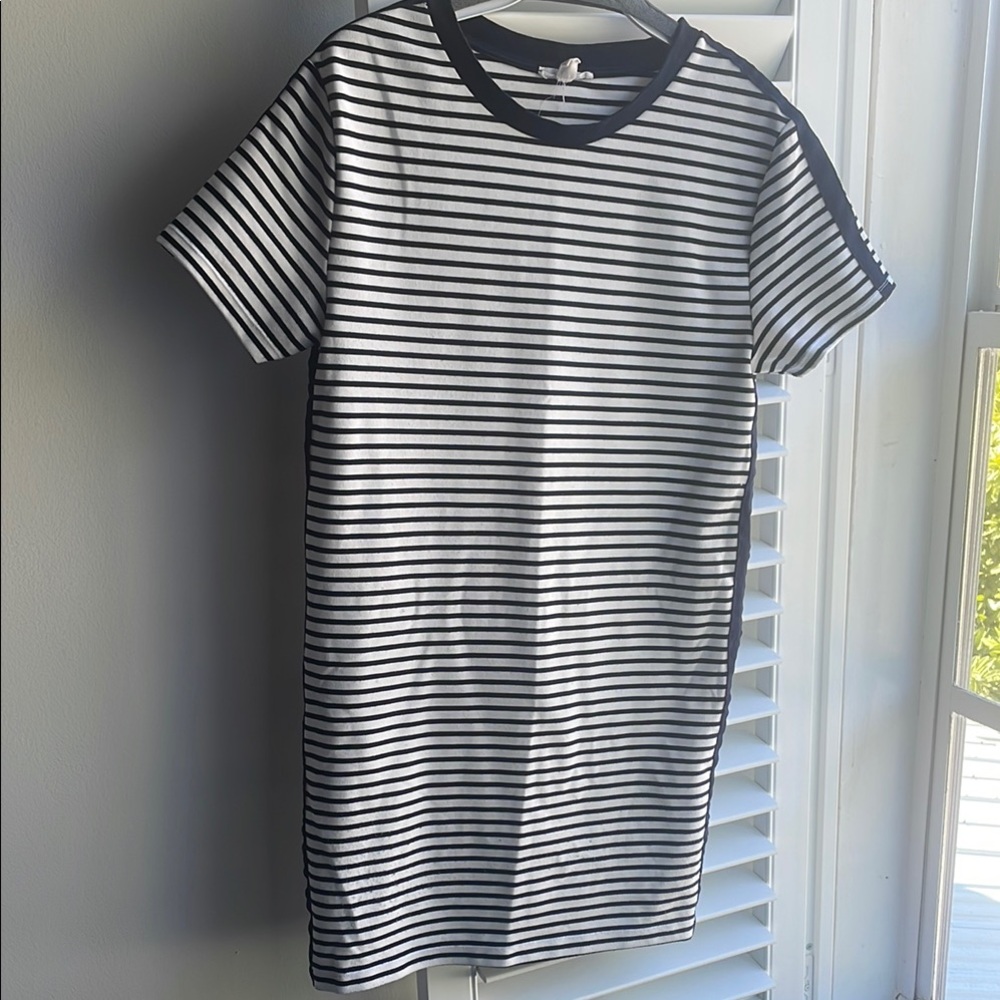 Striped Black and White T-Shirt Dress